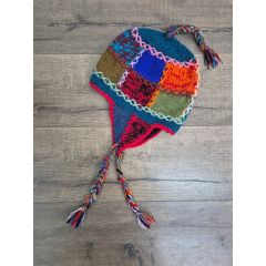 patchwork ear flap hat